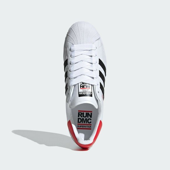 Adidas Originals Mens White Black Red SUPERSTAR RUN-DMC SHOES Size 7.5 us FX7616 - Picture 3 of 5